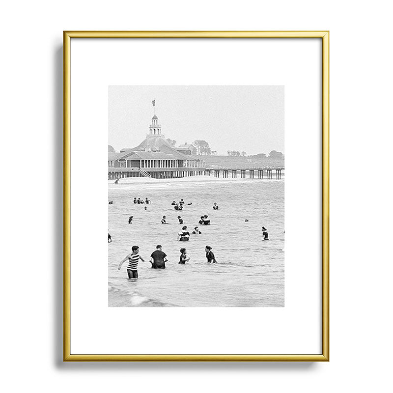 1895 Narragansett Pier and Beach, Narragansett, Rhode Island Framed Art Print