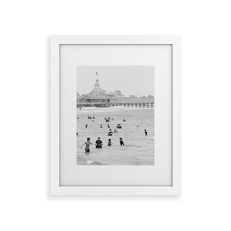 1895 Narragansett Pier and Beach, Narragansett, Rhode Island Framed Art Print