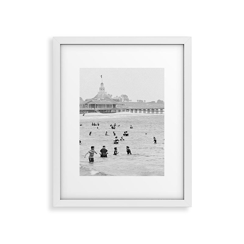 1895 Narragansett Pier and Beach, Narragansett, Rhode Island Framed Art Print