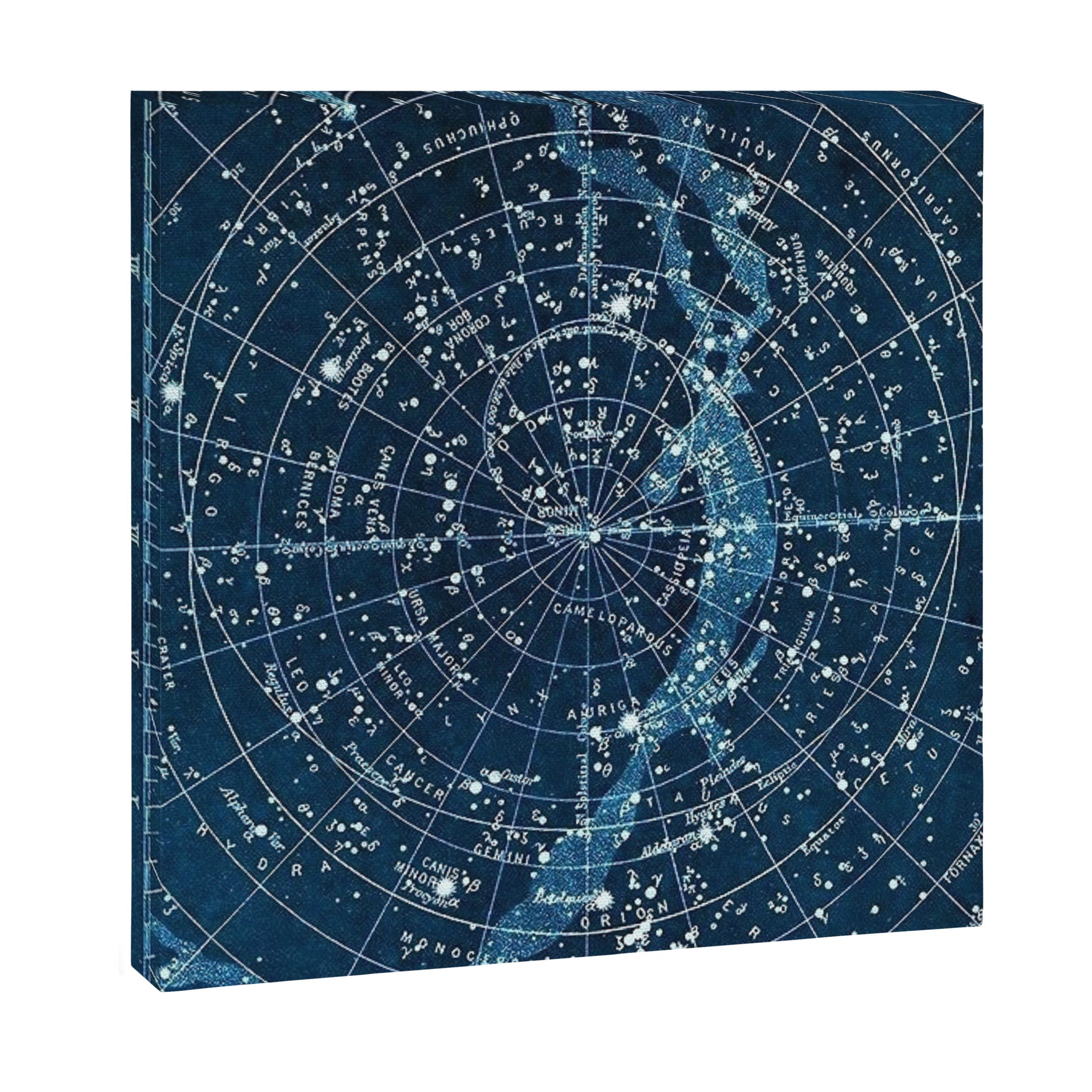 1900 Star Constellation Map - Chart Vintage Poster Canvas Print