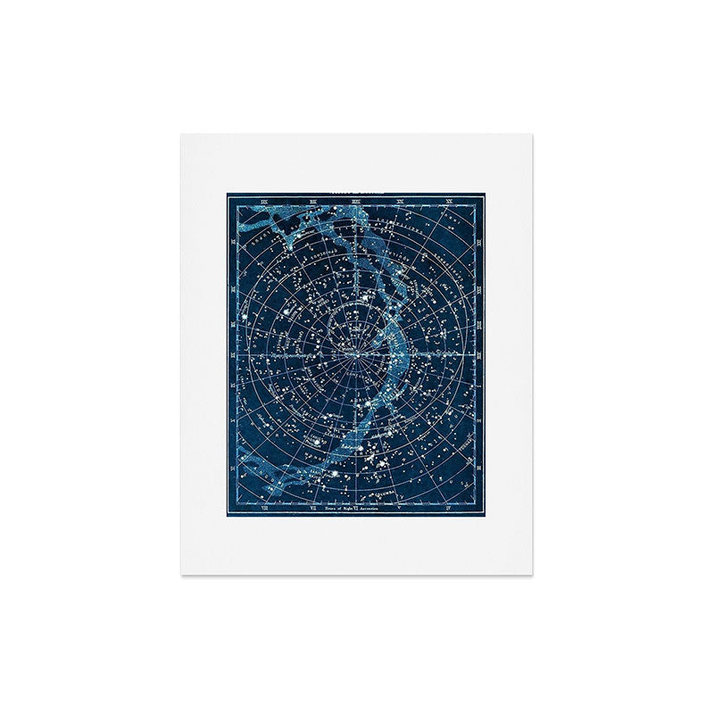 1900 Star Constellation Map - Chart Vintage Poster Art Print