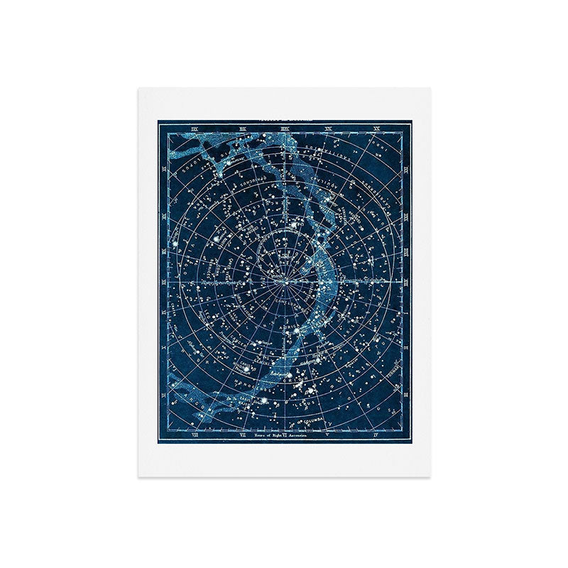 1900 Star Constellation Map - Chart Vintage Poster Art Print