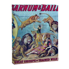 1910 Barnum & Bailey Circus Dancing Lions - M'lle Adgi's Acting Vintage Poster Canvas Print