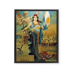 1910 Fernet Branca Liqueur Aperitif Advertisement Poster Print Framed Canvas Print