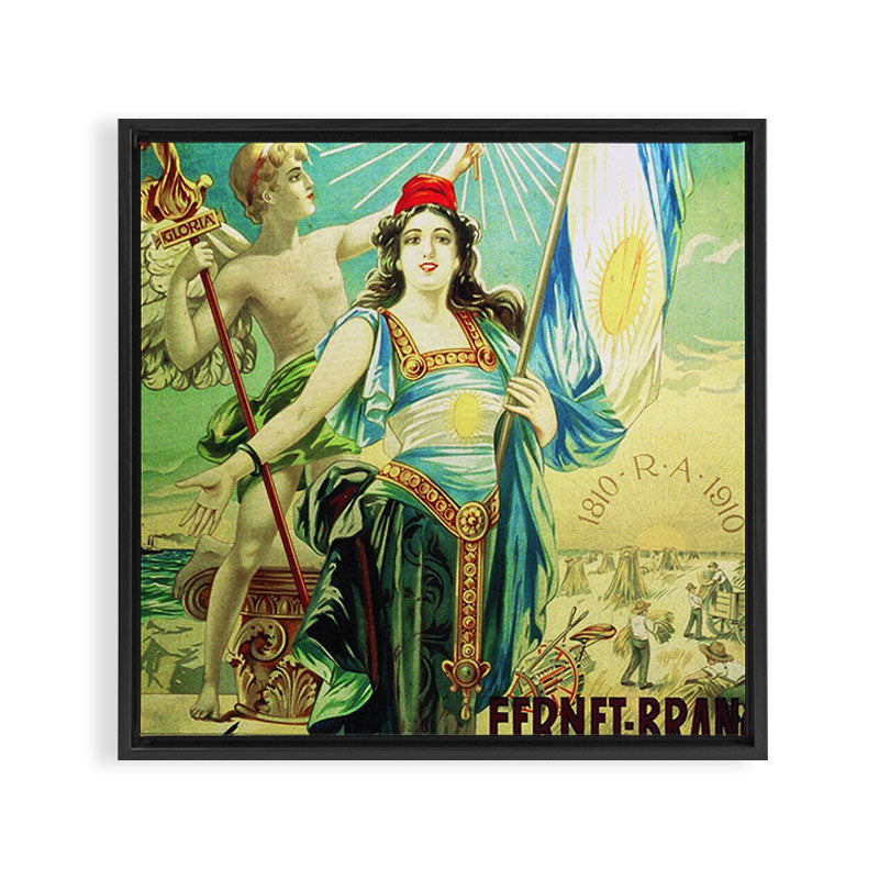 1910 Fernet Branca Liqueur Aperitif Advertisement Poster Print Framed Canvas Print