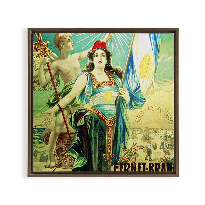 1910 Fernet Branca Liqueur Aperitif Advertisement Poster Print Framed Canvas Print