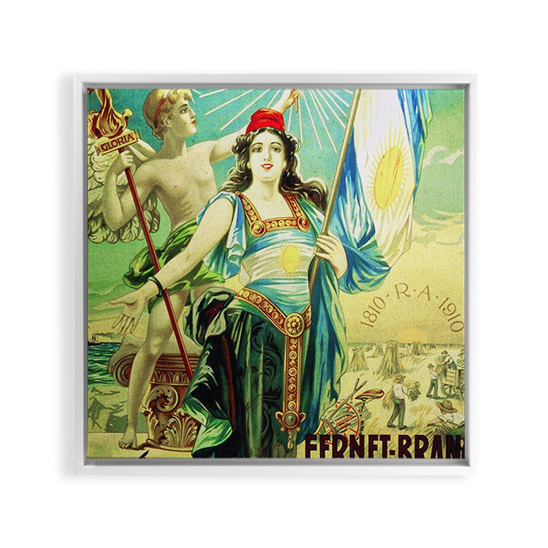 1910 Fernet Branca Liqueur Aperitif Advertisement Poster Print Framed Canvas Print