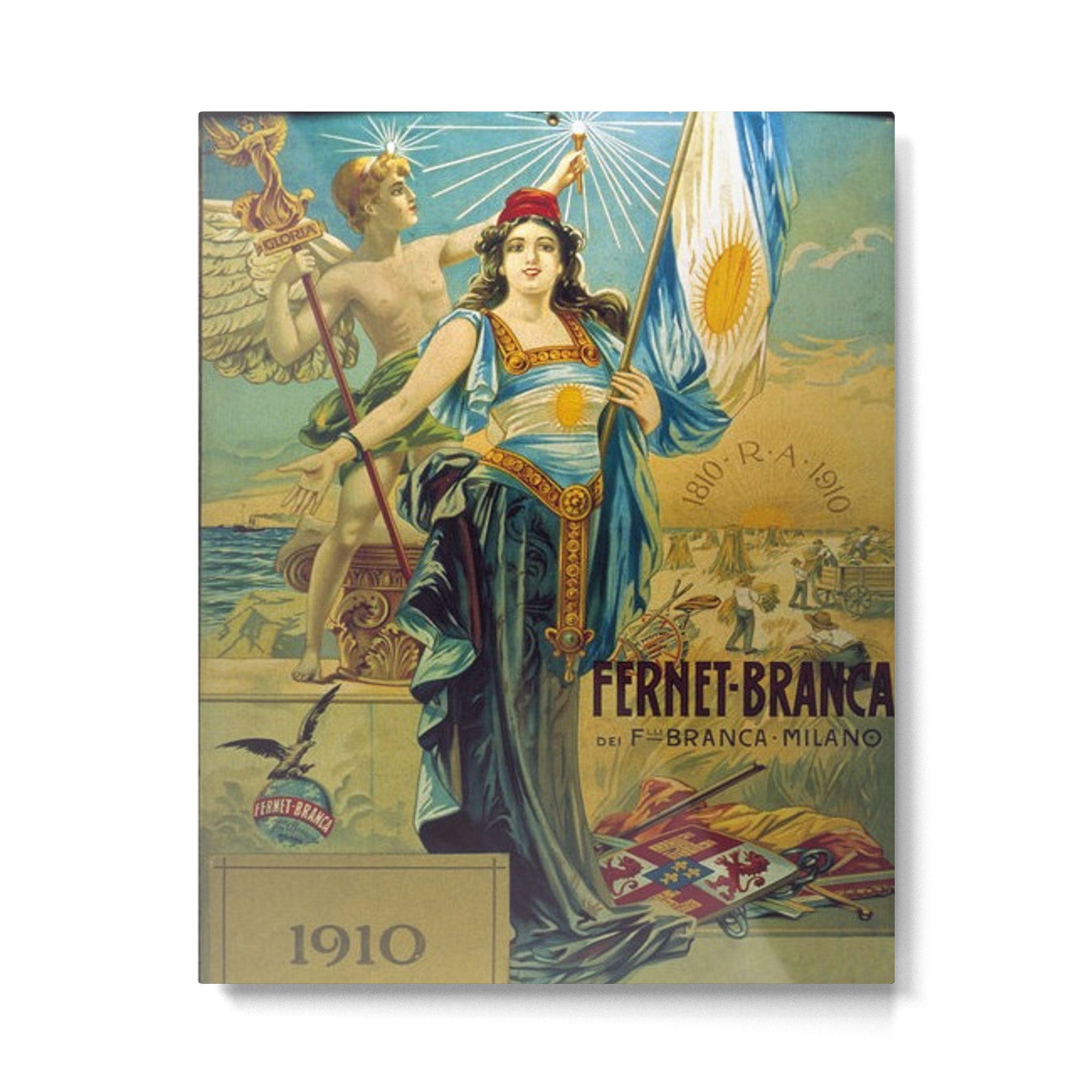 1910 Fernet Branca Liqueur Aperitif Advertisement Poster Print Metal Print