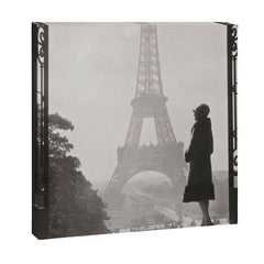 1920 Woman at the Gate, Eiffel Tower black and white photography / jazz age black & white photograph Canvas Print