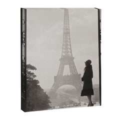 1920 Woman at the Gate, Eiffel Tower black and white photography / jazz age black & white photograph Canvas Print