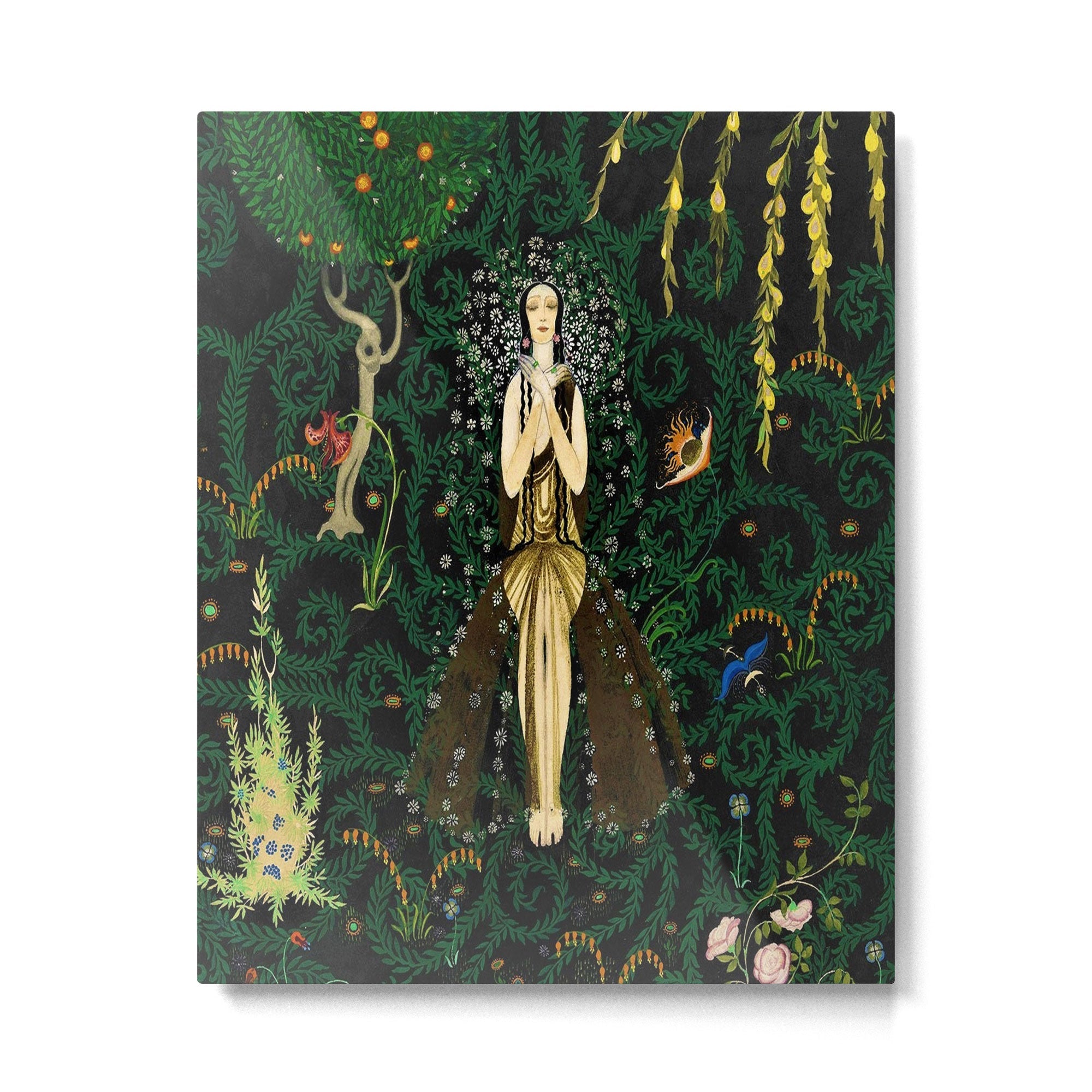 1921 Classical Masterpiece 'Flowers and Flames' by Kay Nielsen Metal Print