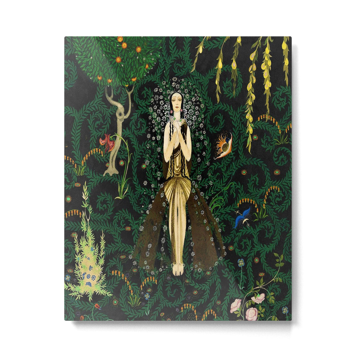 1921 Classical Masterpiece 'Flowers and Flames' by Kay Nielsen Metal Print