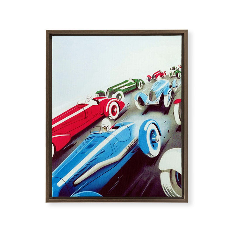 1932 Vintage 24 Hours of Le Mans French Auto Racing Wall Decor Framed Canvas Print