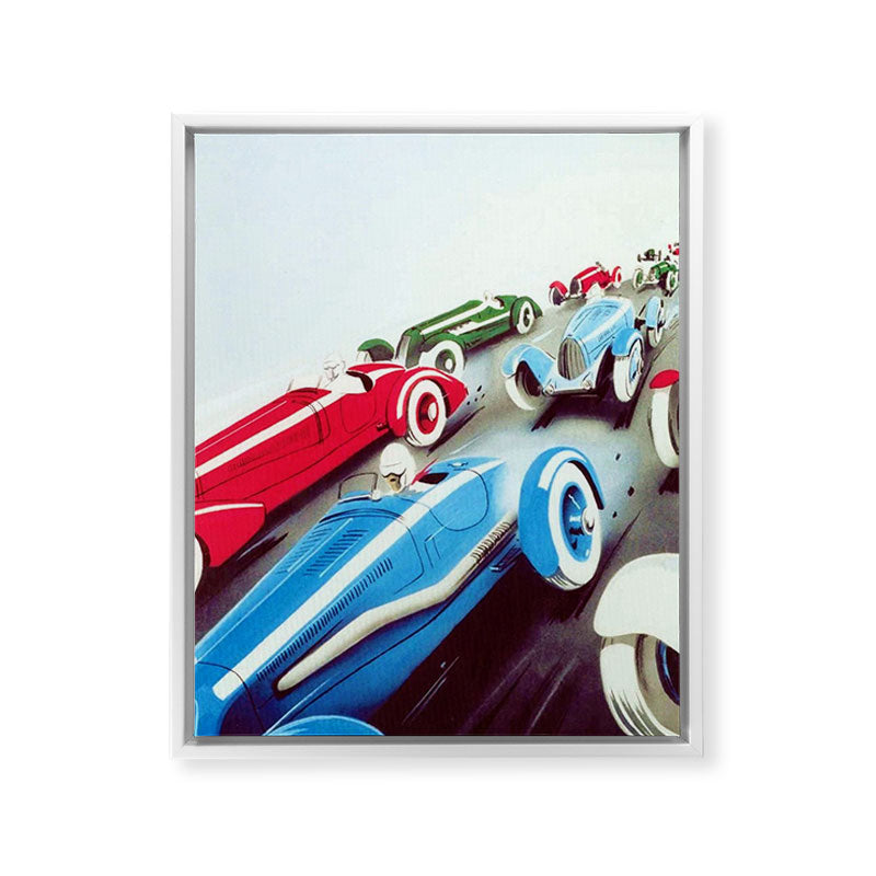 1932 Vintage 24 Hours of Le Mans French Auto Racing Wall Decor Framed Canvas Print