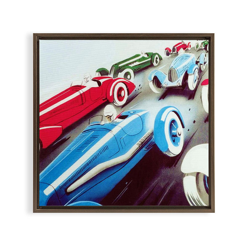 1932 Vintage 24 Hours of Le Mans French Auto Racing Wall Decor Framed Canvas Print