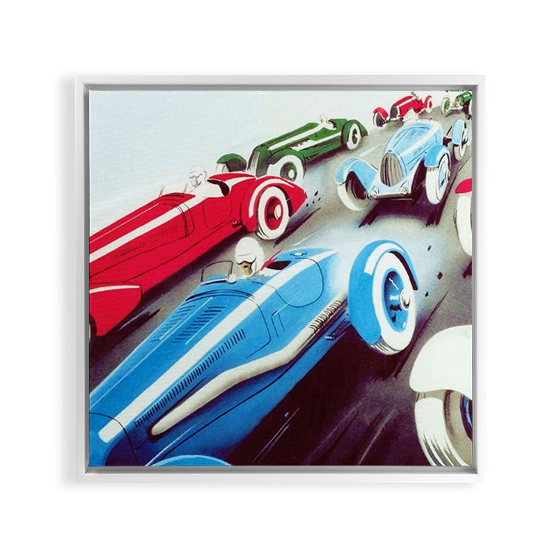 1932 Vintage 24 Hours of Le Mans French Auto Racing Wall Decor Framed Canvas Print