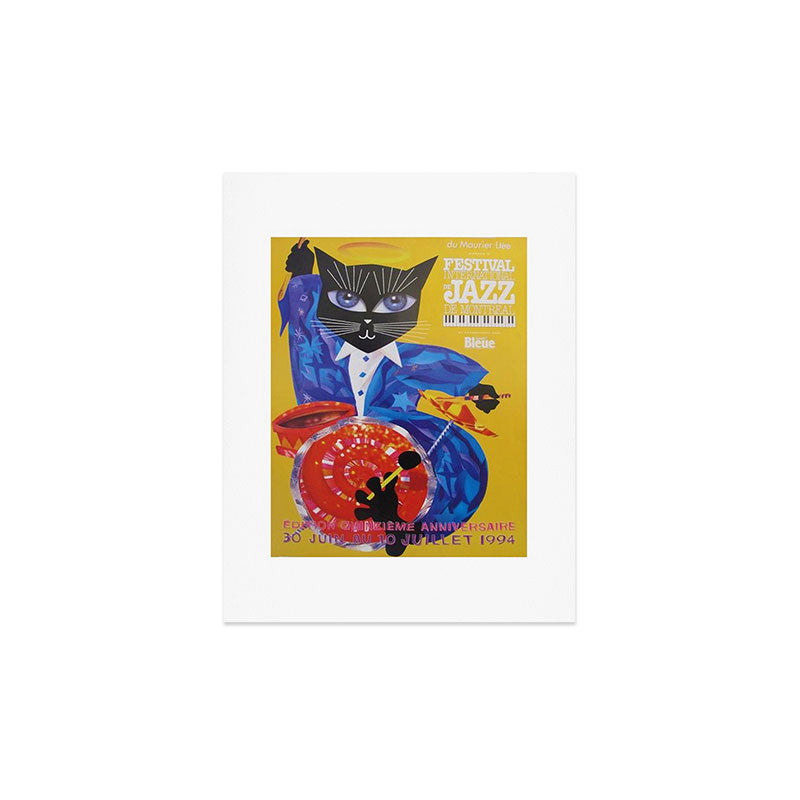 1994 Montreal Jazz Festival Cool Cat Poster No. 3 Gig Advertisement Art Print