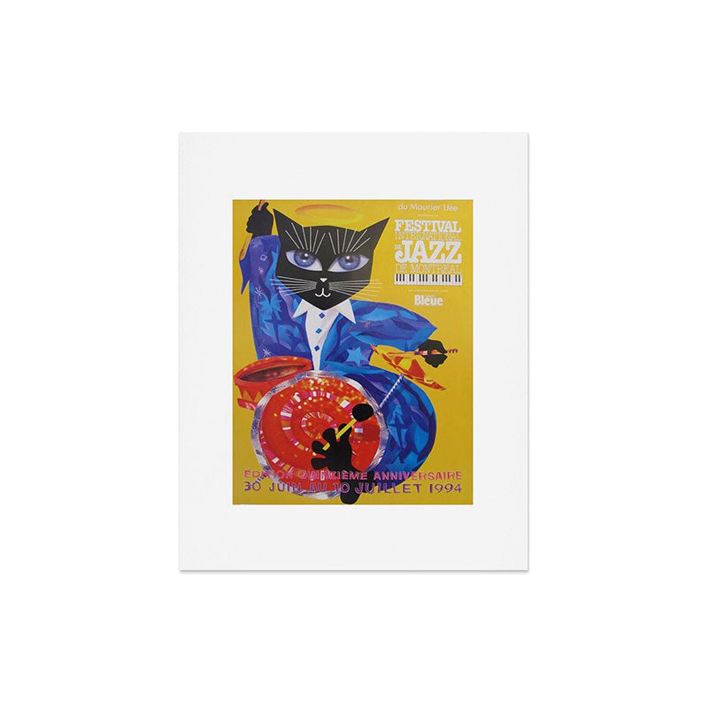 1994 Montreal Jazz Festival Cool Cat Poster No. 3 Gig Advertisement Art Print