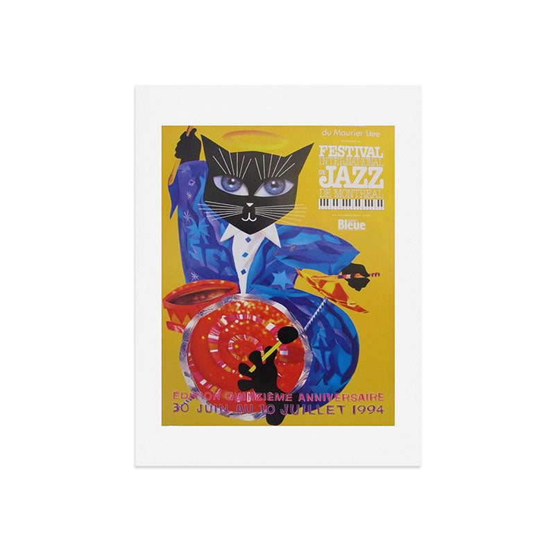 1994 Montreal Jazz Festival Cool Cat Poster No. 3 Gig Advertisement Art Print