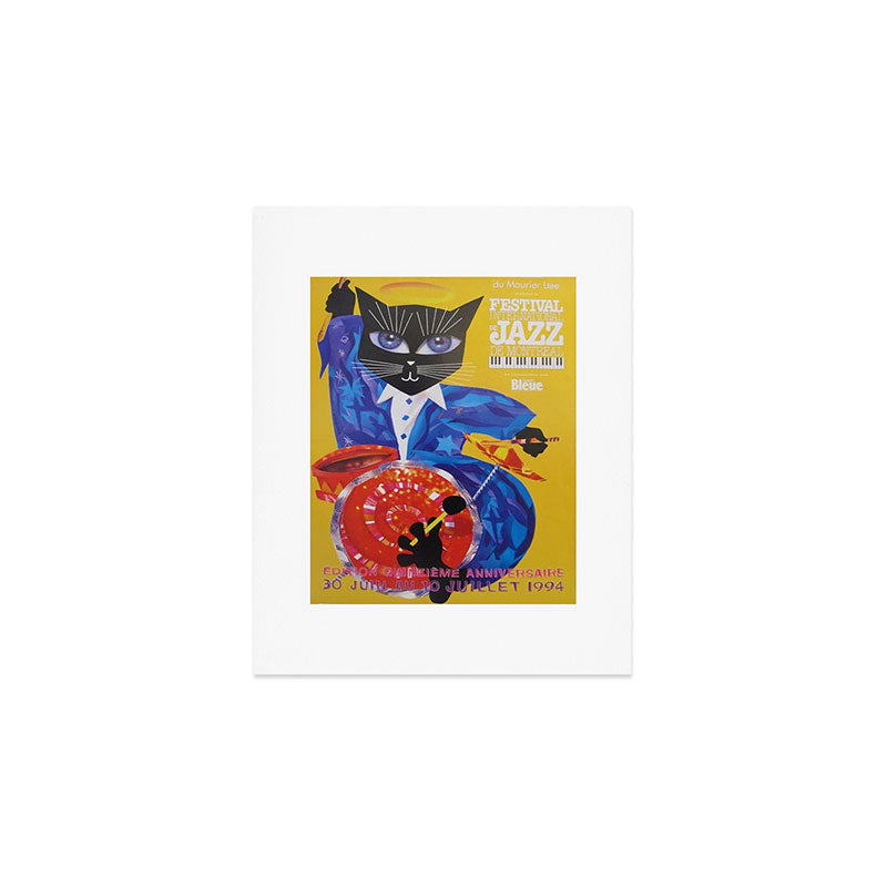 1994 Montreal Jazz Festival Cool Cat Poster No. 3 Gig Advertisement Art Print