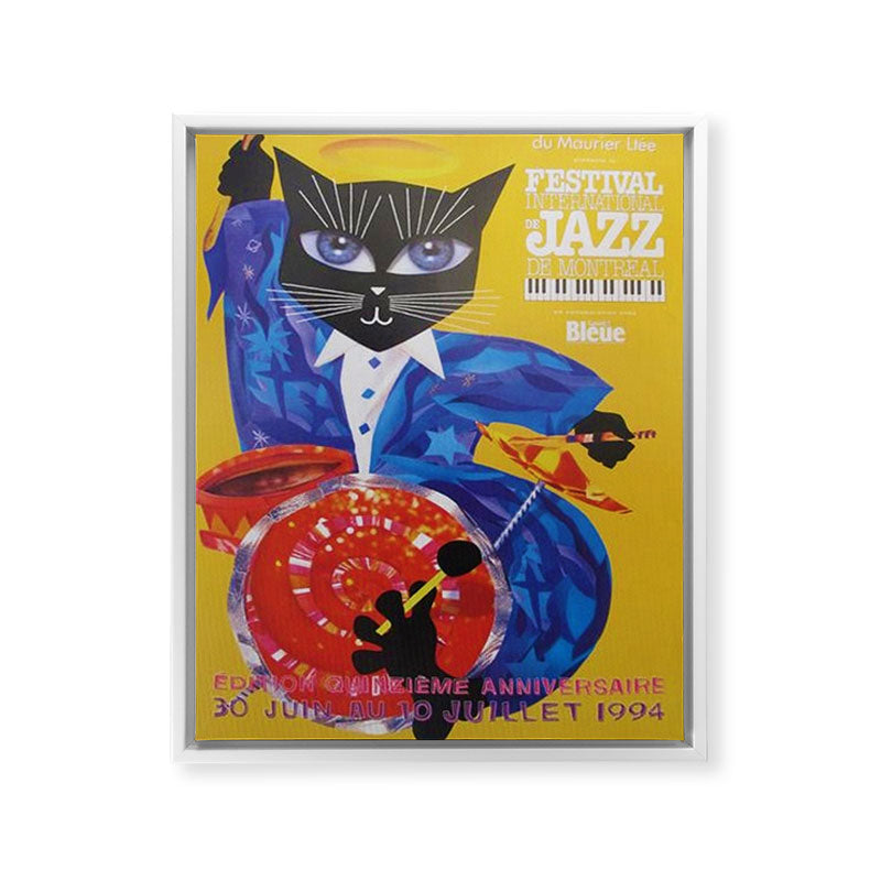 1994 Montreal Jazz Festival Cool Cat Poster No. 3 Gig Advertisement Framed Canvas Print