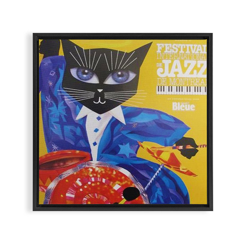 1994 Montreal Jazz Festival Cool Cat Poster No. 3 Gig Advertisement Framed Canvas Print