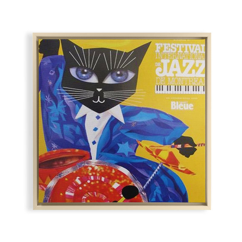 1994 Montreal Jazz Festival Cool Cat Poster No. 3 Gig Advertisement Framed Canvas Print