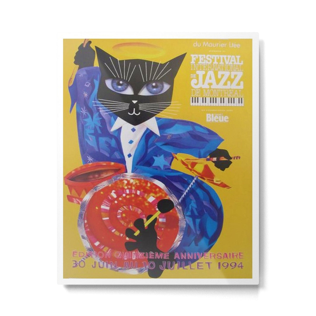 1994 Montreal Jazz Festival Cool Cat Poster No. 3 Gig Advertisement Metal Print