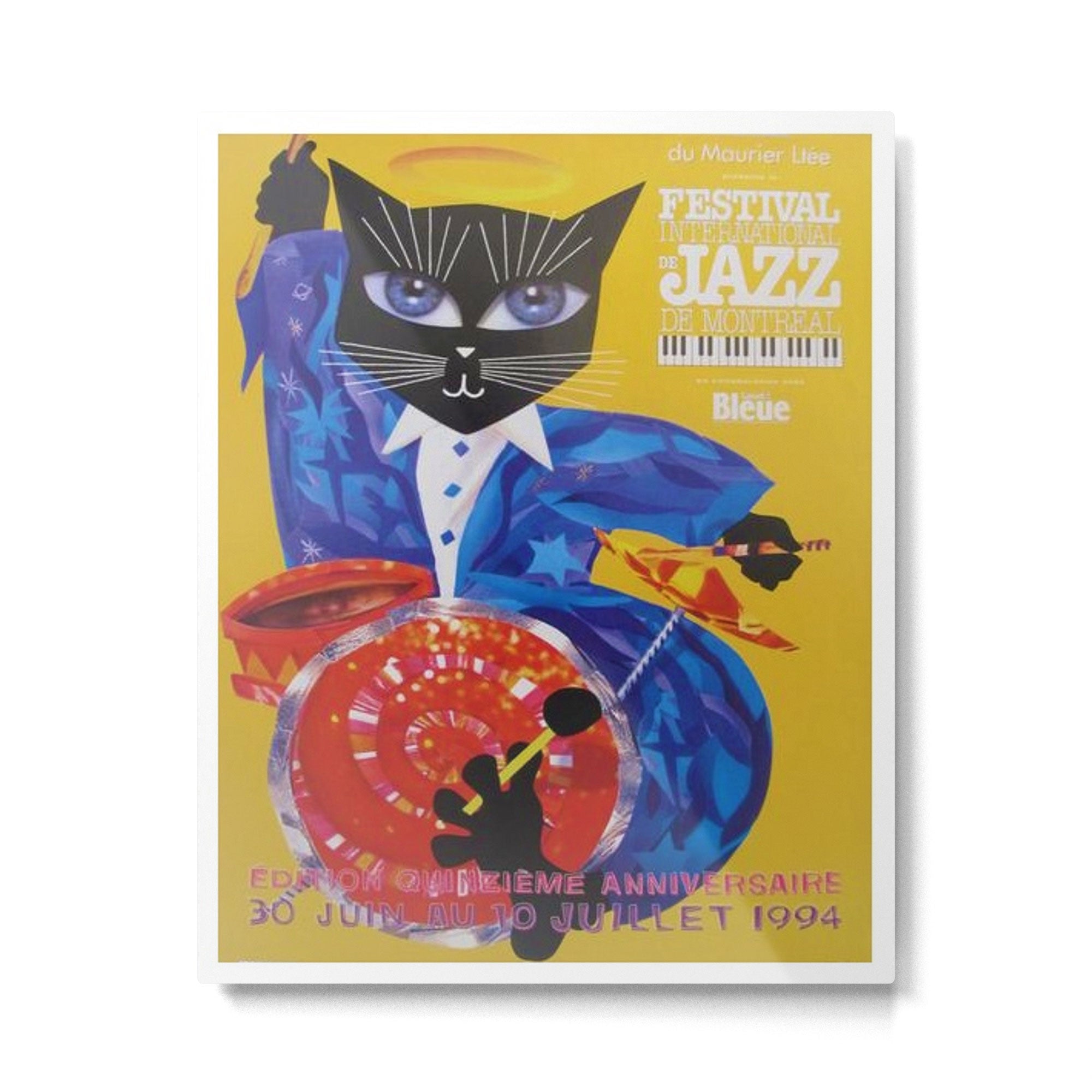 1994 Montreal Jazz Festival Cool Cat Poster No. 3 Gig Advertisement Metal Print