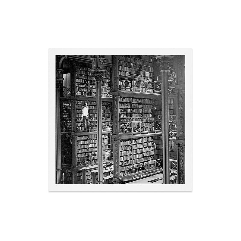 A book lovers dream - Cast-iron Book Alcoves Cincinnati Library black and white photography Art Print