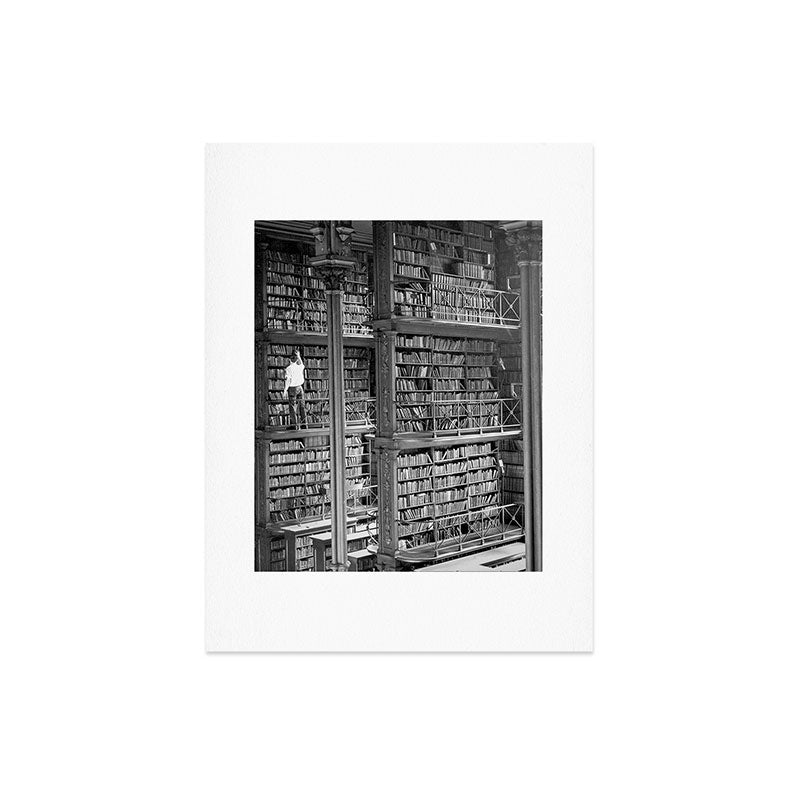 A book lovers dream - Cast-iron Book Alcoves Cincinnati Library black and white photography Art Print