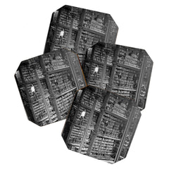 A book lovers dream - Cast-iron Book Alcoves Cincinnati Library black and white photography Coaster