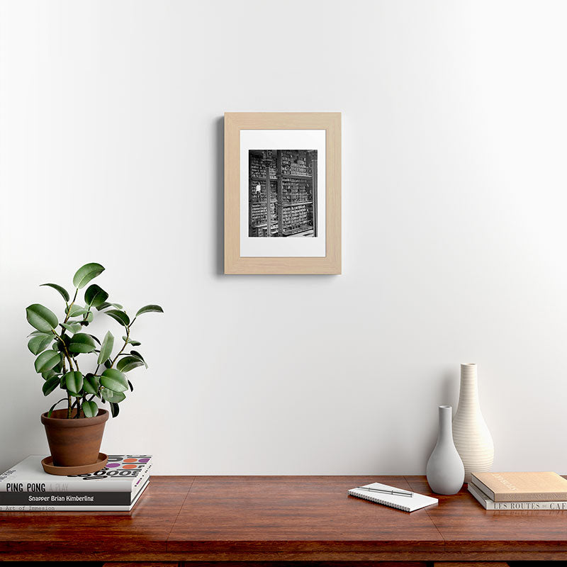 A book lovers dream - Cast-iron Book Alcoves Cincinnati Library black and white photography Framed Art Print