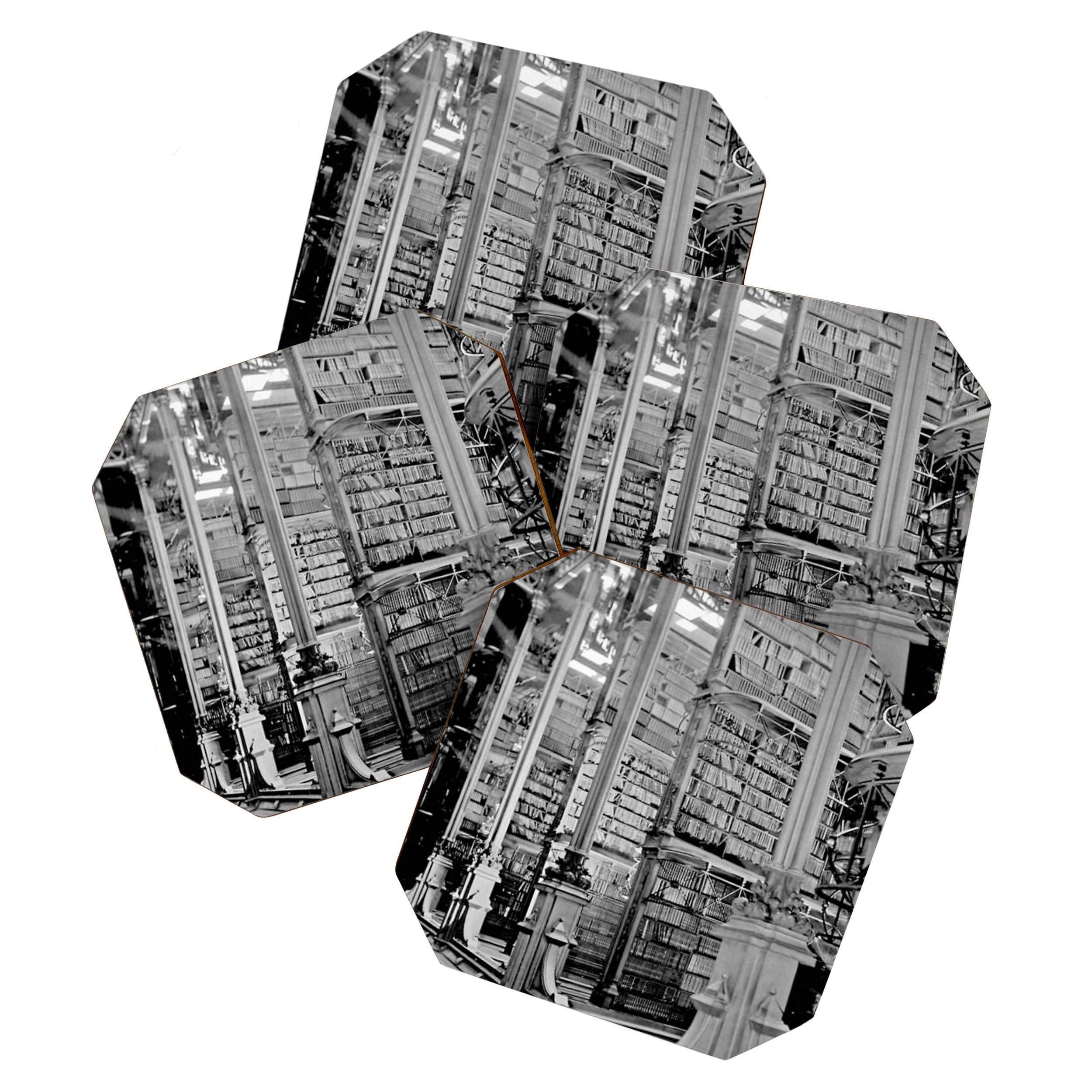 A Book Lover's Dream - Cincinnati Public Library black and white photographs / black and white photo Coaster