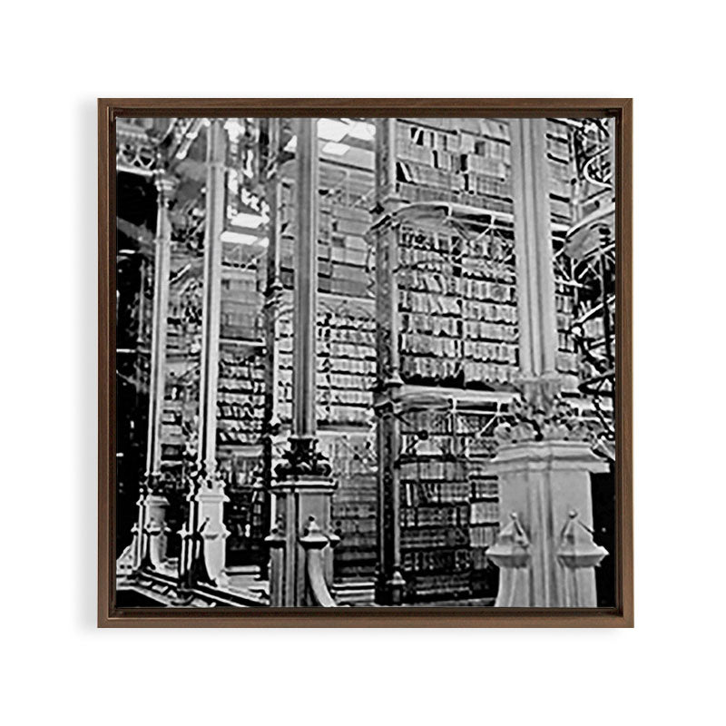 A Book Lover's Dream - Cincinnati Public Library black and white photographs / black and white photo Framed Canvas Print
