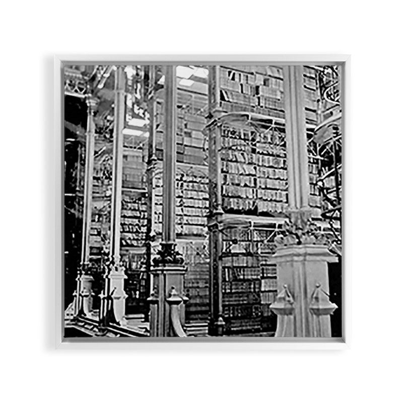 A Book Lover's Dream - Cincinnati Public Library black and white photographs / black and white photo Framed Canvas Print