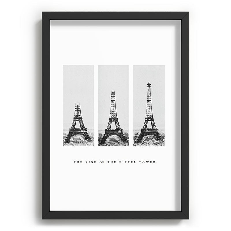 1888-1889 The Rise of the Eiffel Tower Construction Sequence black and white photography Framed Art Print