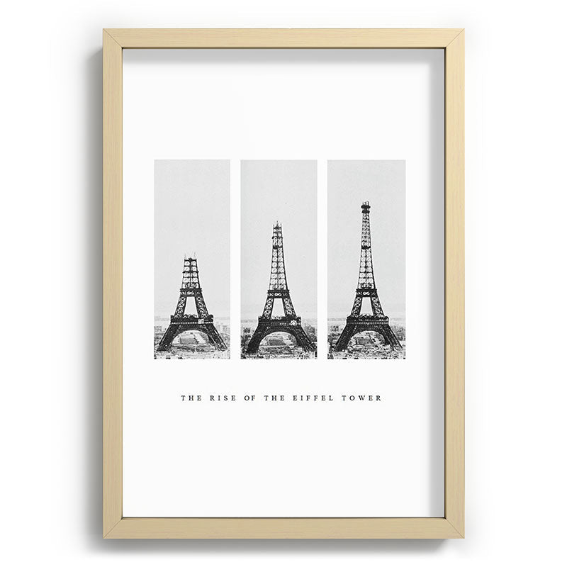1888-1889 The Rise of the Eiffel Tower Construction Sequence black and white photography Framed Art Print
