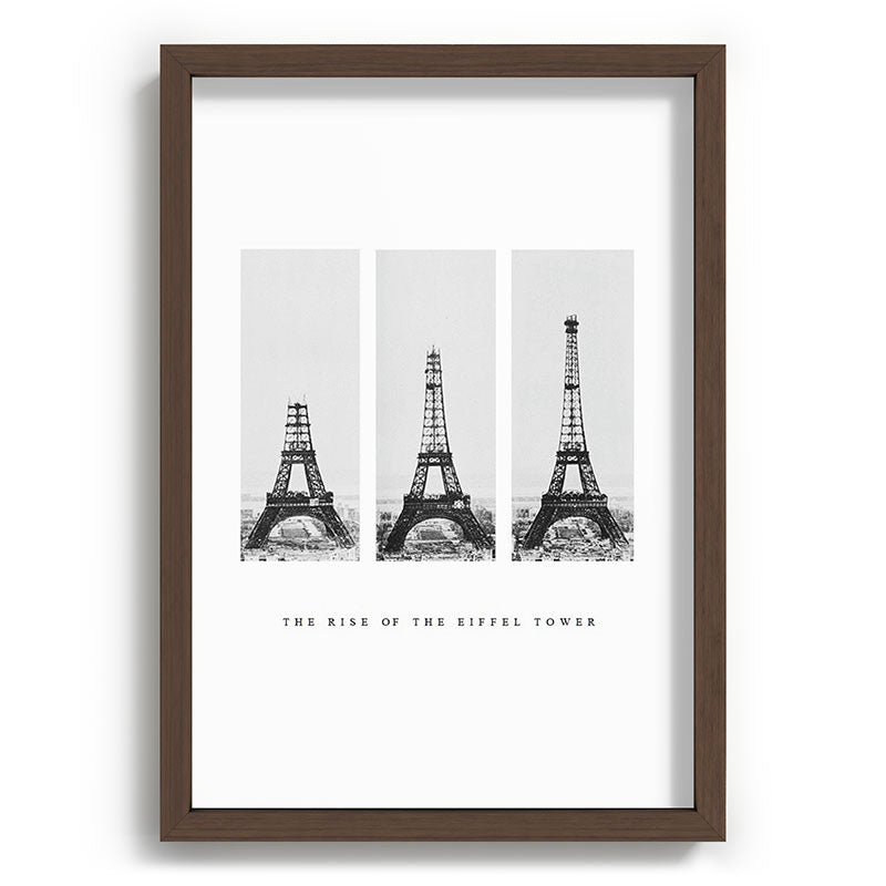 1888-1889 The Rise of the Eiffel Tower Construction Sequence black and white photography Framed Art Print