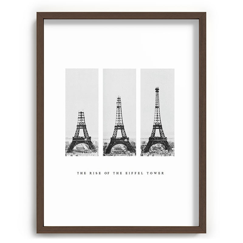 1888-1889 The Rise of the Eiffel Tower Construction Sequence black and white photography Framed Art Print