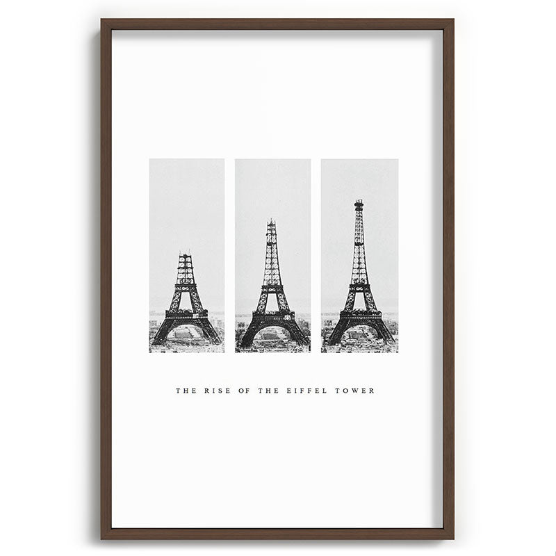 1888-1889 The Rise of the Eiffel Tower Construction Sequence black and white photography Framed Art Print