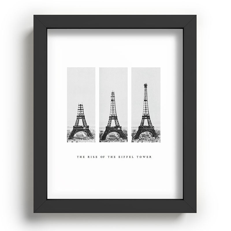 1888-1889 The Rise of the Eiffel Tower Construction Sequence black and white photography Framed Art Print
