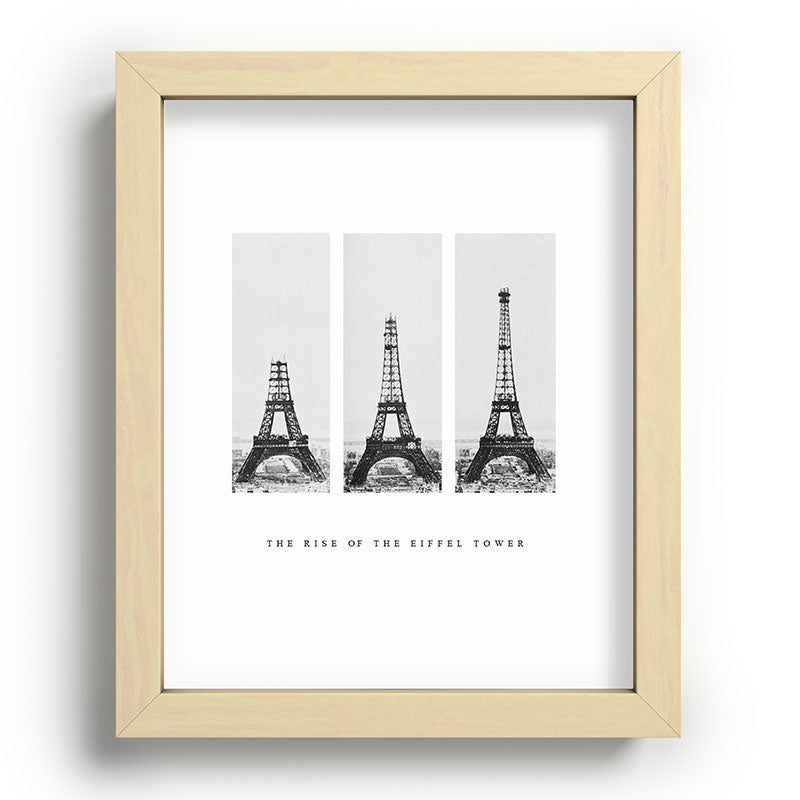 1888-1889 The Rise of the Eiffel Tower Construction Sequence black and white photography Framed Art Print
