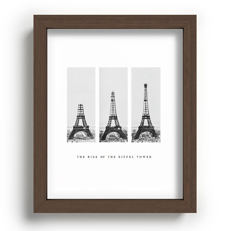 1888-1889 The Rise of the Eiffel Tower Construction Sequence black and white photography Framed Art Print