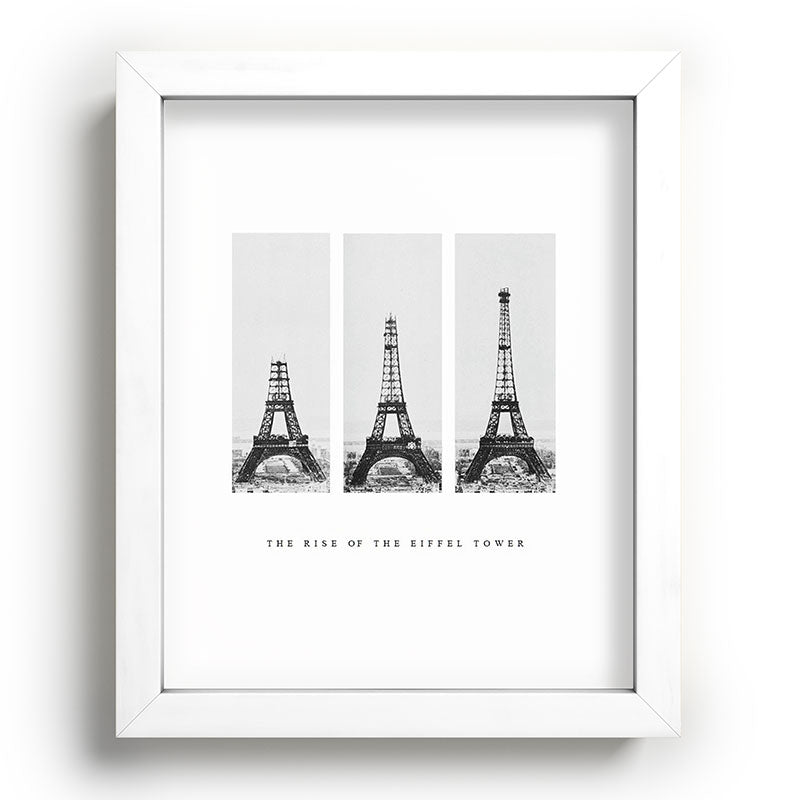 1888-1889 The Rise of the Eiffel Tower Construction Sequence black and white photography Framed Art Print