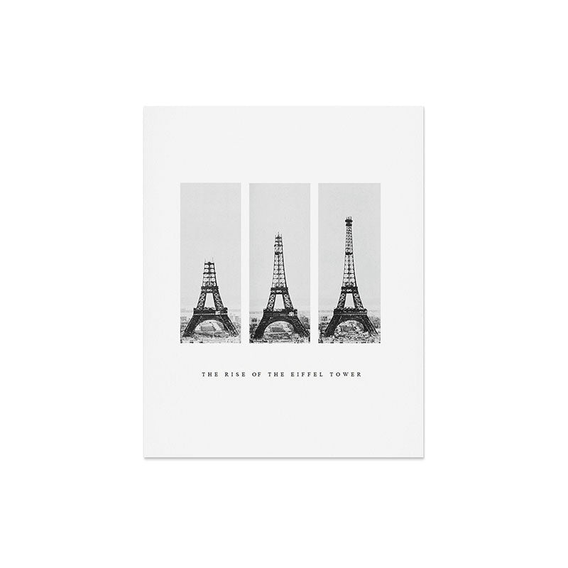 1888-1889 The Rise of the Eiffel Tower Construction Sequence black and white photography Art Print