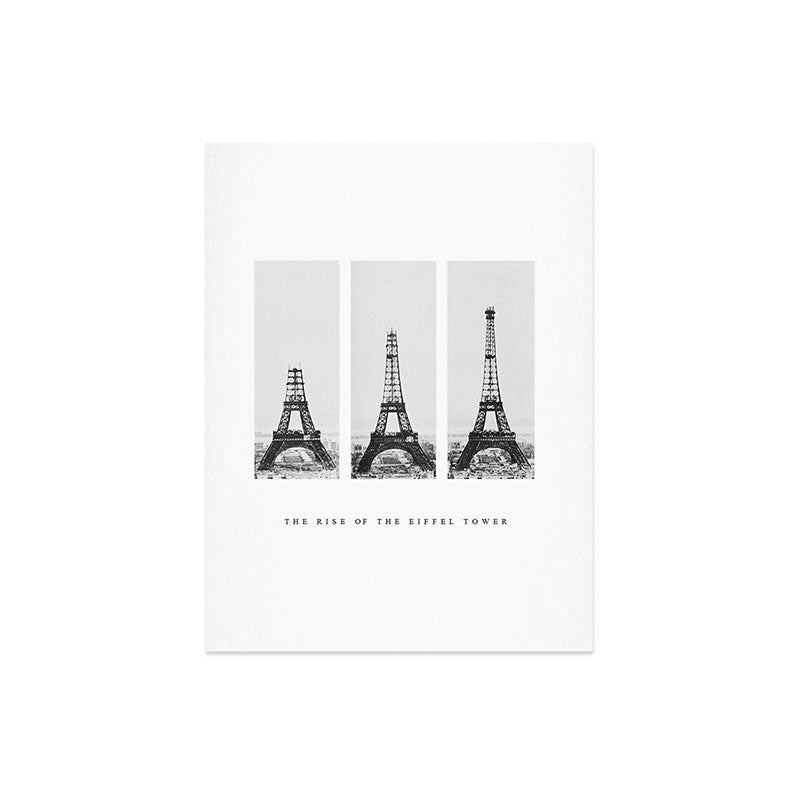 1888-1889 The Rise of the Eiffel Tower Construction Sequence black and white photography Art Print