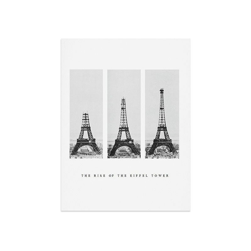 1888-1889 The Rise of the Eiffel Tower Construction Sequence black and white photography Art Print