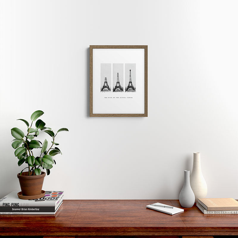 1888-1889 The Rise of the Eiffel Tower Construction Sequence black and white photography Framed Art Print