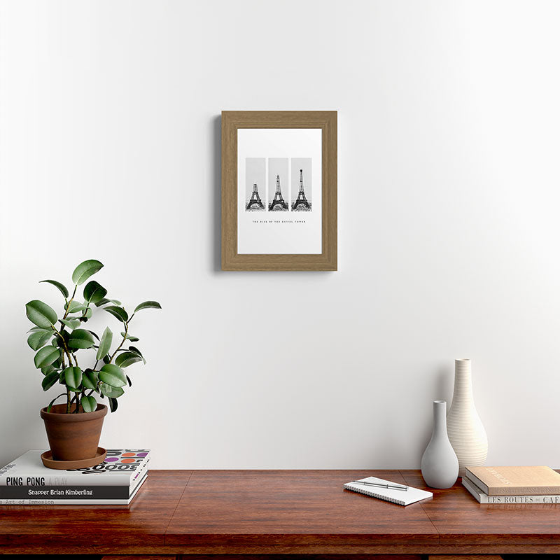 1888-1889 The Rise of the Eiffel Tower Construction Sequence black and white photography Framed Art Print
